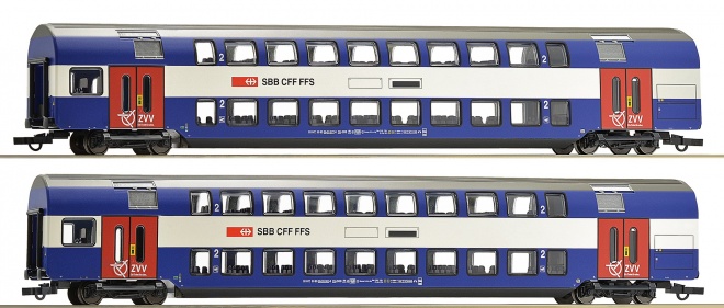 Set of 2 Double Decker Passenger car 2nd class<br /><a href='images/pictures/Roco/227148.jpg' target='_blank'>Full size image</a>